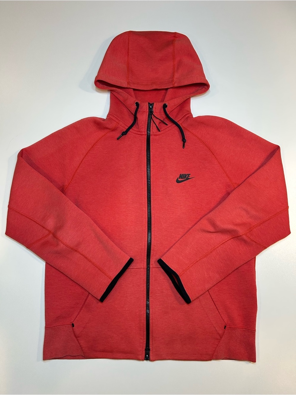Nike Sportswear Tech Fleece Full Zip Hoodie Jacket Coral Red Salmon